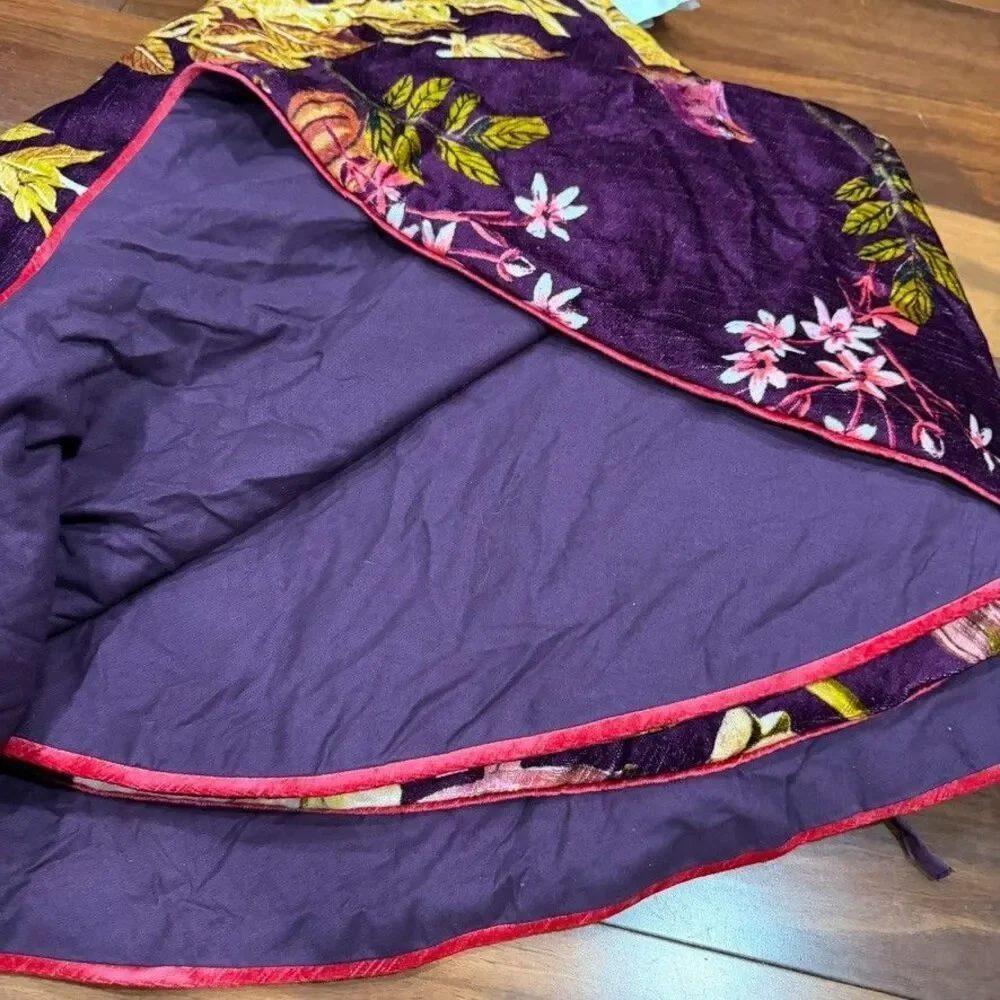 Anthropologie Mika Tree Skirt Floral Velvet NEW
